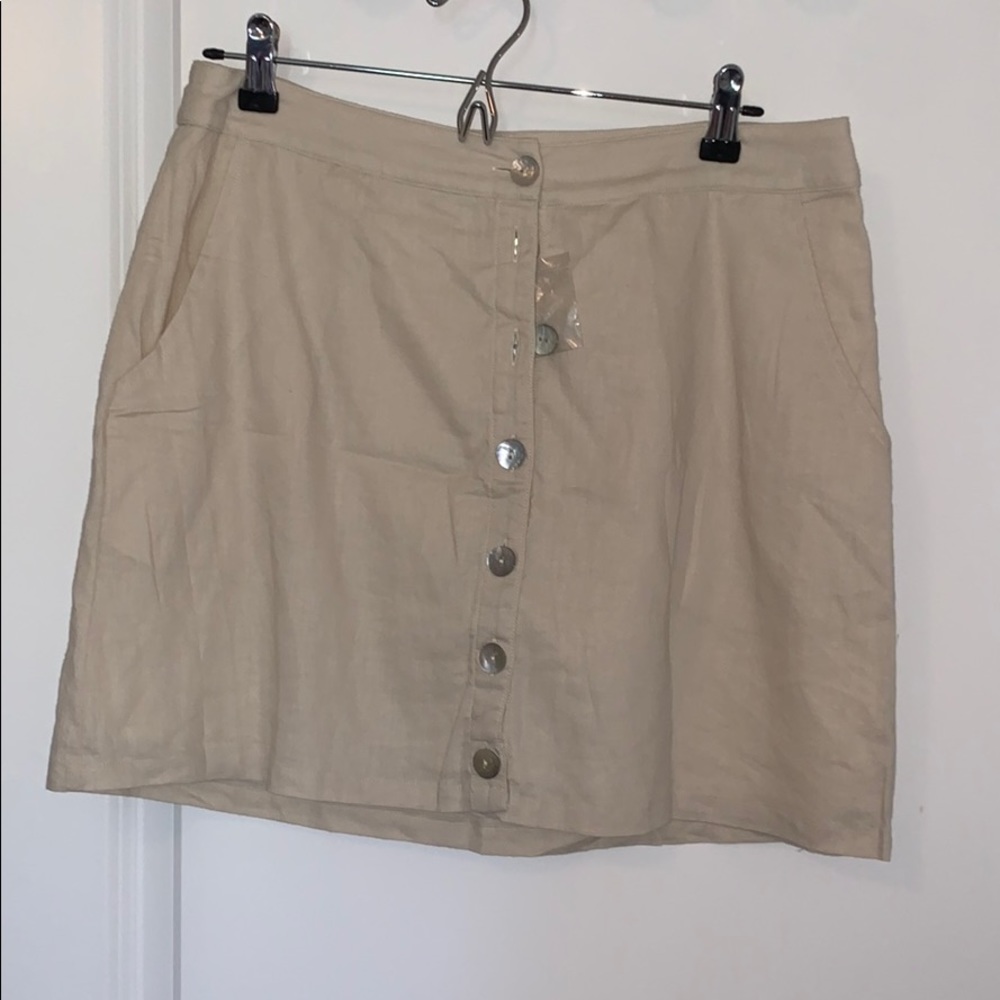 Tan linen skirt